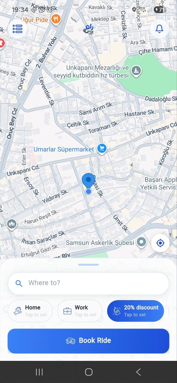 RahPey passenger app home screen