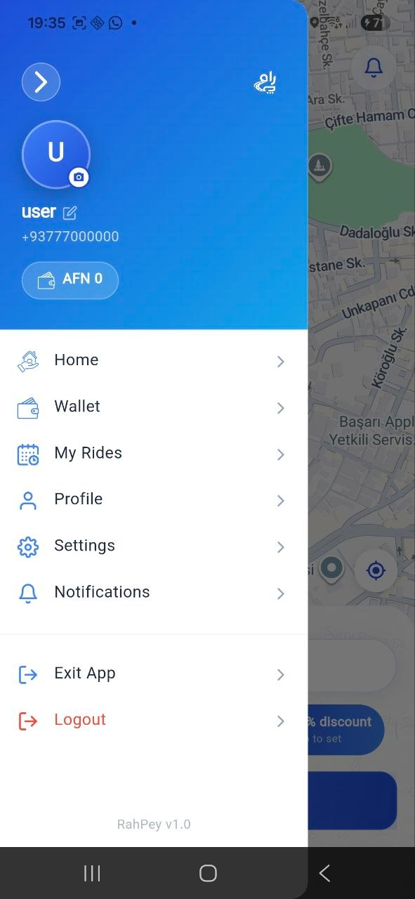 Quick access menu
